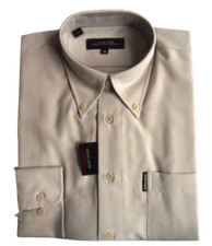 Pierre Cardin Shirt Plain Beige Long Sleeve Men's Sizes: M - XL Chest Pocket