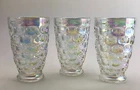 Vintage Federal Glass Yorktown Colonial Iridescent Thumbprint Footed Glassware 3