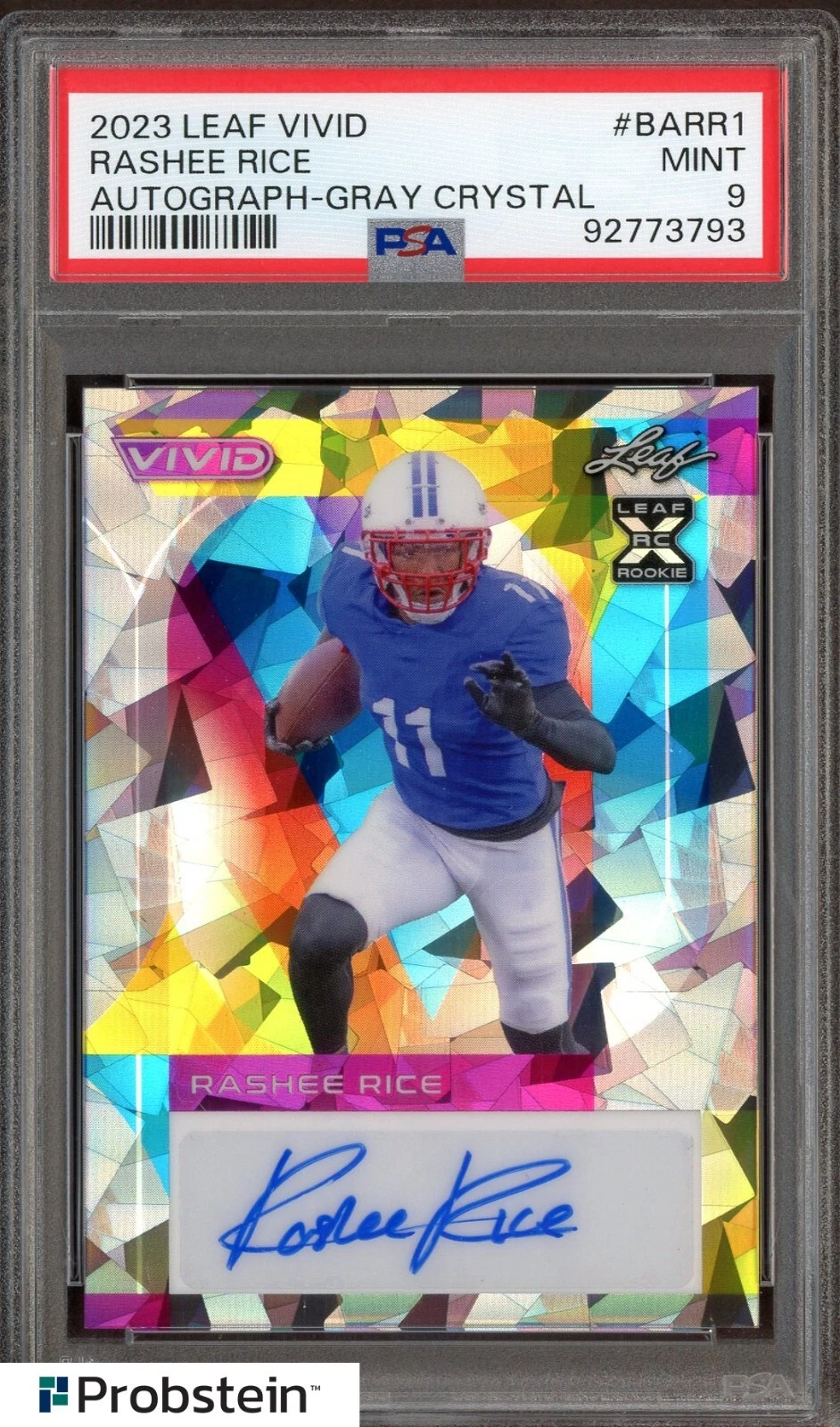 Rashee Rice Leaf Vivid Autographs #BARR1 Gray Crystal