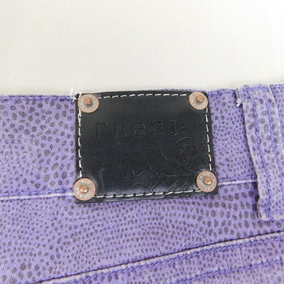 Minifalda micro de algodón elástico Y2K Rue21 - 9, estampado de pitón púrpura #338 Foto 4 de 4