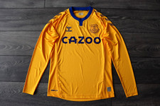 EVERTON 2020/2021 HUMMEL AWAY YELLOW FOOTBALL SOCCER SHIRT LONG SLEEVE SIZE S