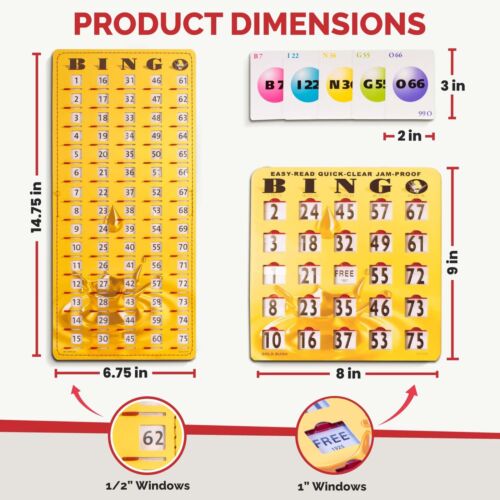 MR CHIPS Jam-Proof Bingo Cards with Sliding Windows, 25 Reusable Shutter Card... - Picture 5 of 9