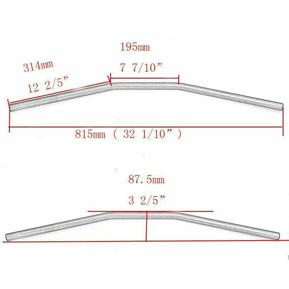 1" Motorcycle Handlebars Drag Bars For Harley Dyna Softail Sportster XL 883 1200 - Image 4 of 4