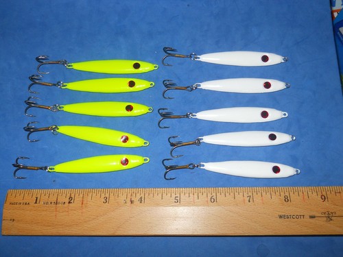 1 oz 10 - Minnow Spoons Lead Fishing Jigging Casting Lures - Picture 3 of 4