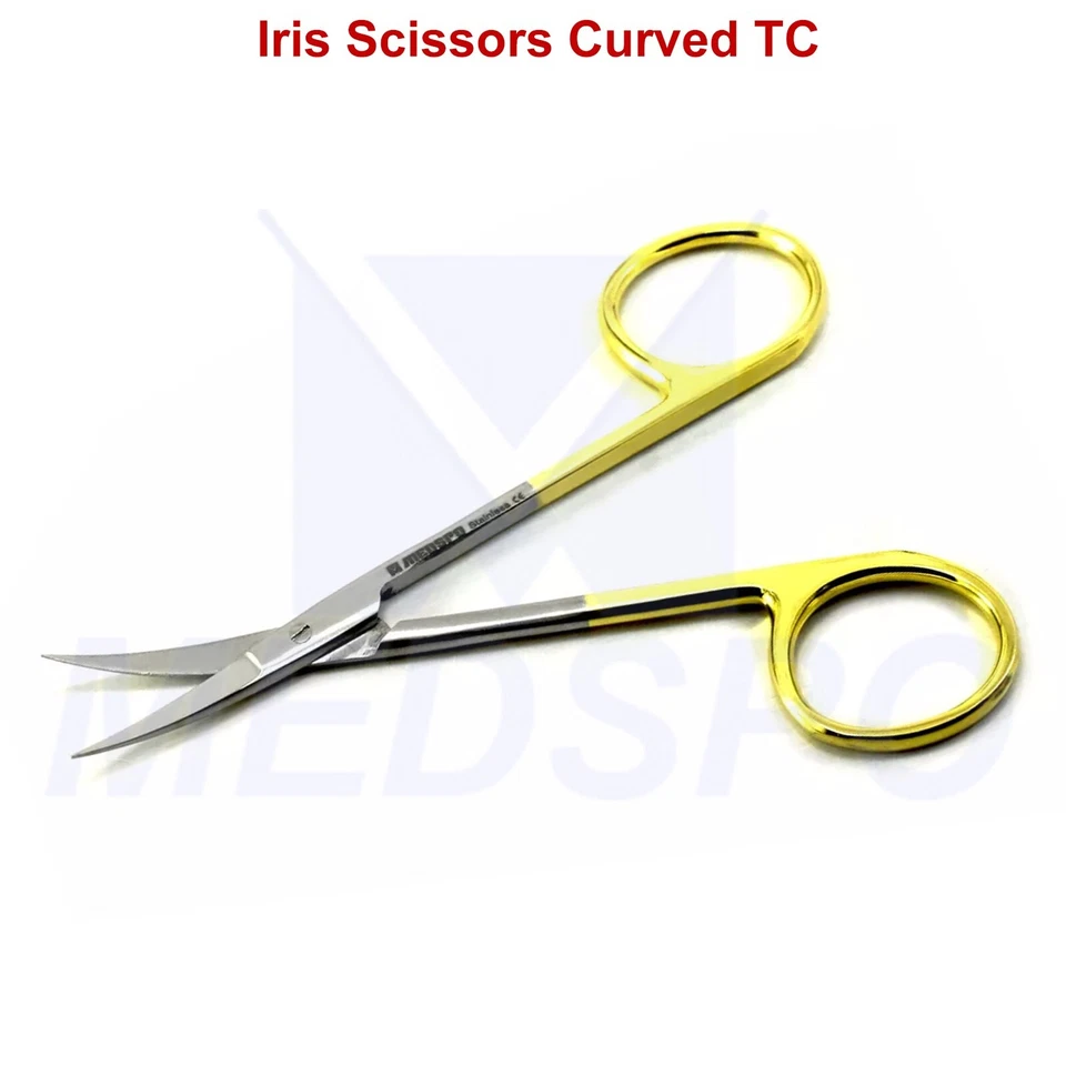 Dental Iris Scissors TC Straight Curved Suture Removal Dissecting Surgical Shear - Image 3 of 4