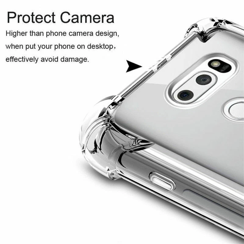 Funda protectora TPU transparente a prueba de golpes 360° para LG G6 G8 V20 V30 V40 Stylo 3 4 Foto 4 de 4