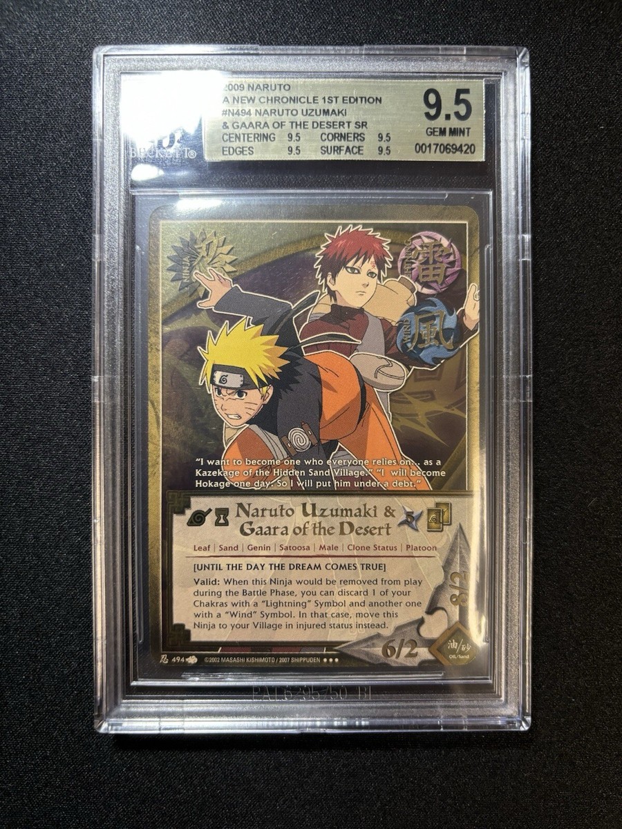 BGS 9.5 *QUAD* Naruto Uzumaki & Gaara Of The Desert N-494 1st Ed