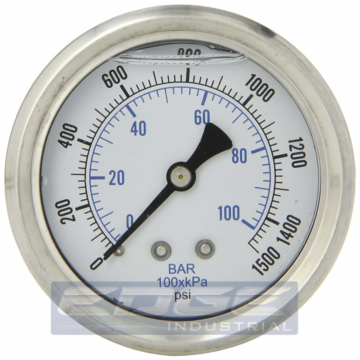 High Pressure Gauge: 0-1500 psi.