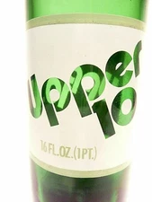 vintage ACL Soda POP Bottle: green glass UPPER 10 - 16 oz ACL