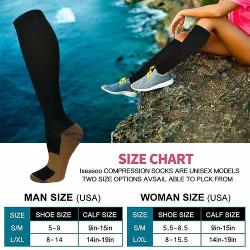 4Pair Compression Socks for Women & Men Circulation Support for Athletic Running - Picture 4 of 9