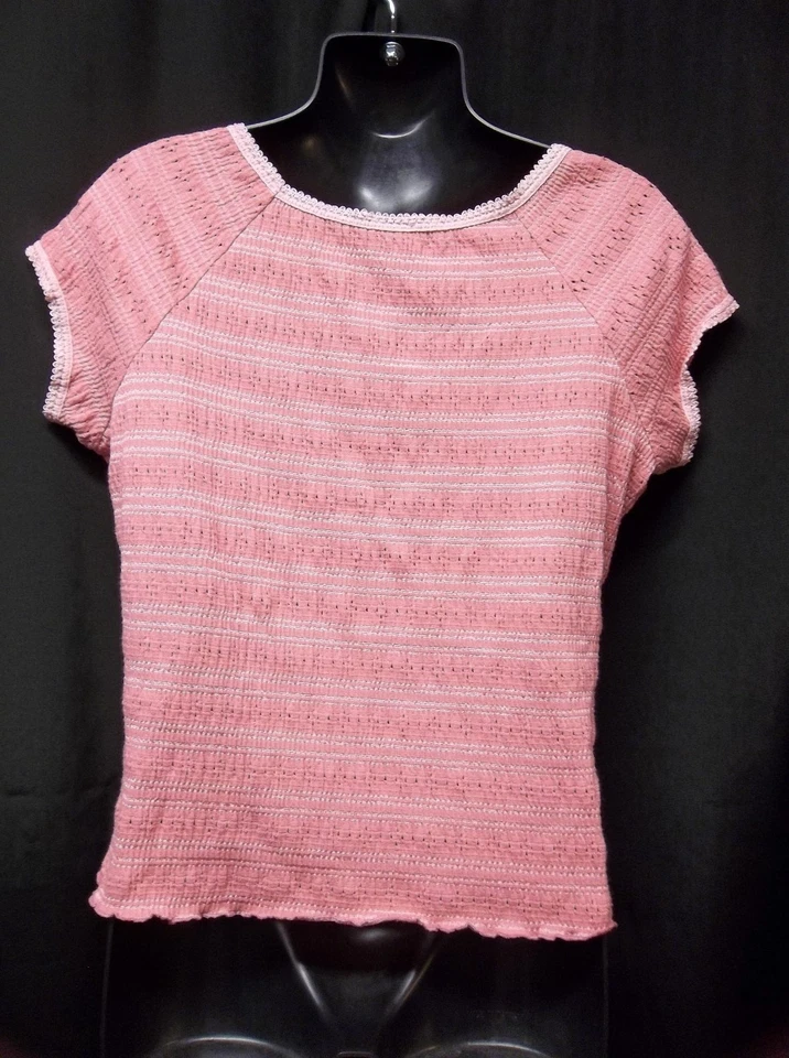 TANGENTS PINK Stretch Top Blouse Size SMALL - Image 4 of 4