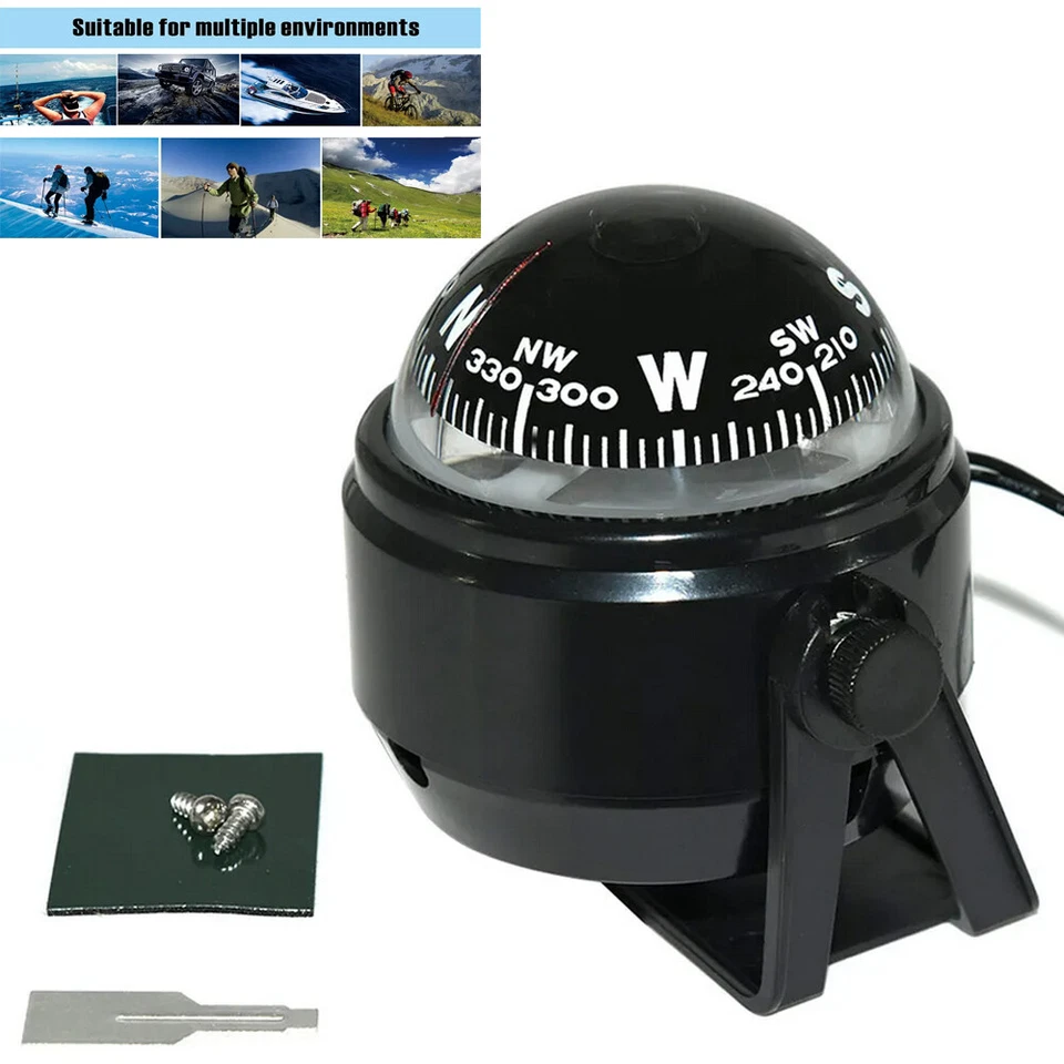 Marine Compass with Mount for Sail Ship Vehicle Outdoor Car Boat Navigation Tool - image 2 of 4