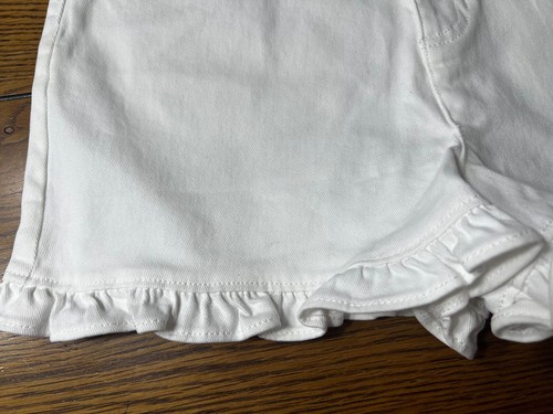 NWT Janie and Jack Denim Ruffle Hem Twill White Shorts Girls Size 16 - Picture 2 of 3