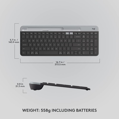 Graphite Slim Wireless Keyboard - Multi-Device, Easy Switch, 24- Battery - Picture 10 of 11