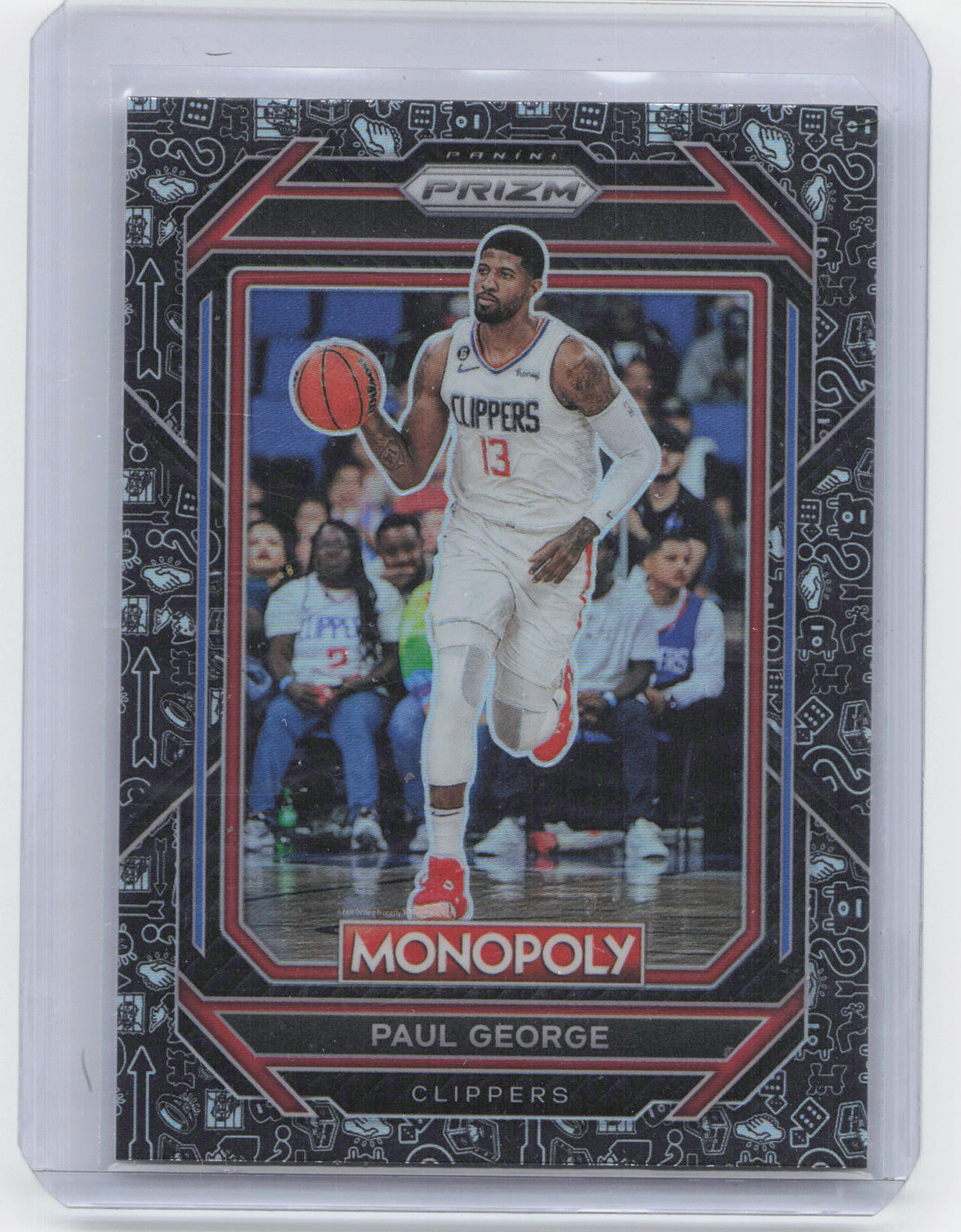 2022-23 Panini Prizm Monopoly #38 Paul George Monopoly Black Classic Icons