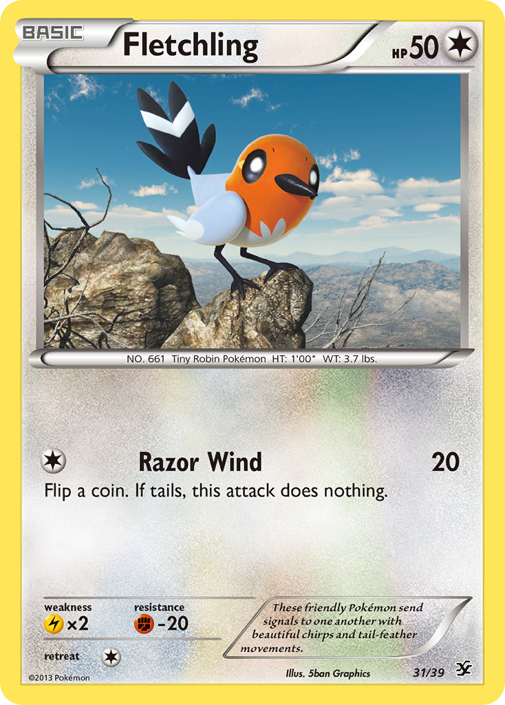 FLETCHLING 31/39 KALOS STARTER SET POKEMON MP/HP