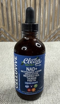 Clean Nutra NAD+ Liquid Supplement Drops Resveratrol Polyphenols 4 oz.