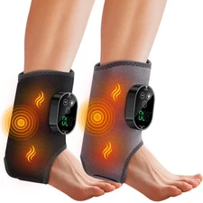 Electric Foot Ankle Massager Relieve Ankle Pain 6 Heat Levels, 3 Vibration Modes