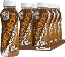 Grenade Fudge Brownie High Protein Shake, 8 X 330 Ml - Ready to Drink Milk Prote