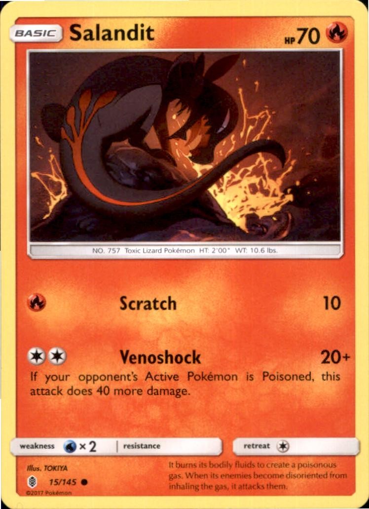 Salandit 15/145 Common Guardians Rising Pokemon Near Mint