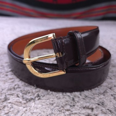 Salvatore Ferragamo brown Italian leather belt with gold buckle Gancini fixed belt - Women | Ferragamo main image 3