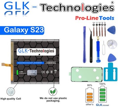 GLK Hing Akku für Original Samsung Galaxy S23 Akku Batterie EB-BS912ABY PRO