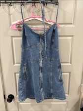 American Eagle Size 14 Blue Jean Dress With Pockets NWT