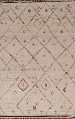Trellis Moroccan Area Rug 5x9 Hand-knotted Wool Oriental Carpet for Any Room