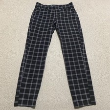 Old Navy Womens 2 Pants Black Plaid Check Pixie Straight Ankle High Rise Pockets