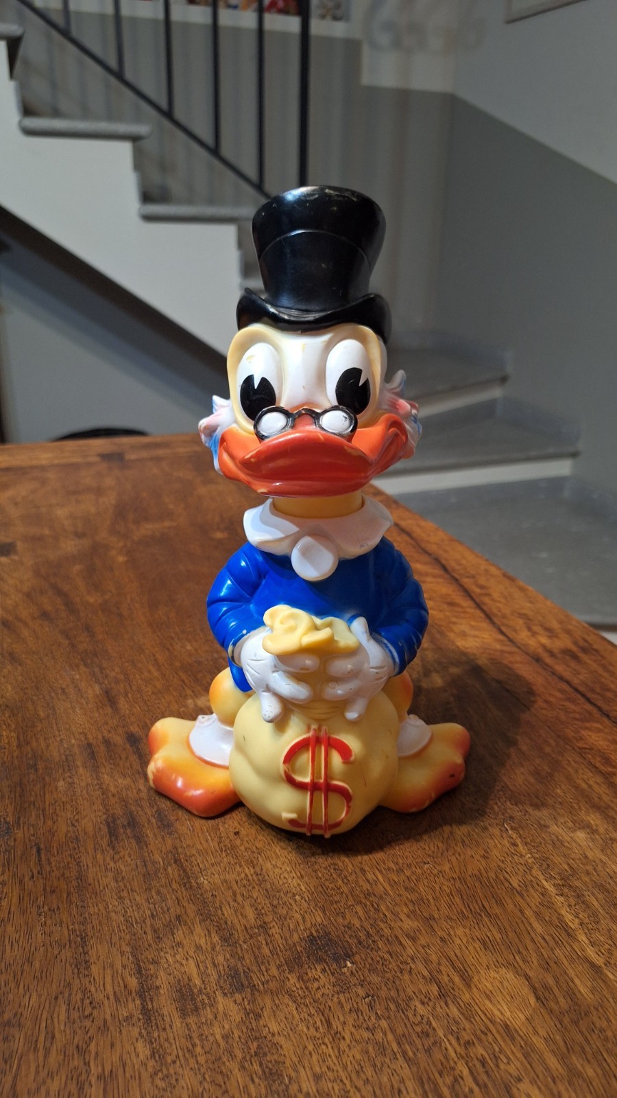 Ledra Ledraplastic Zio Paperone sacco $ pupazzo gomma vintage Disney rubbertoys