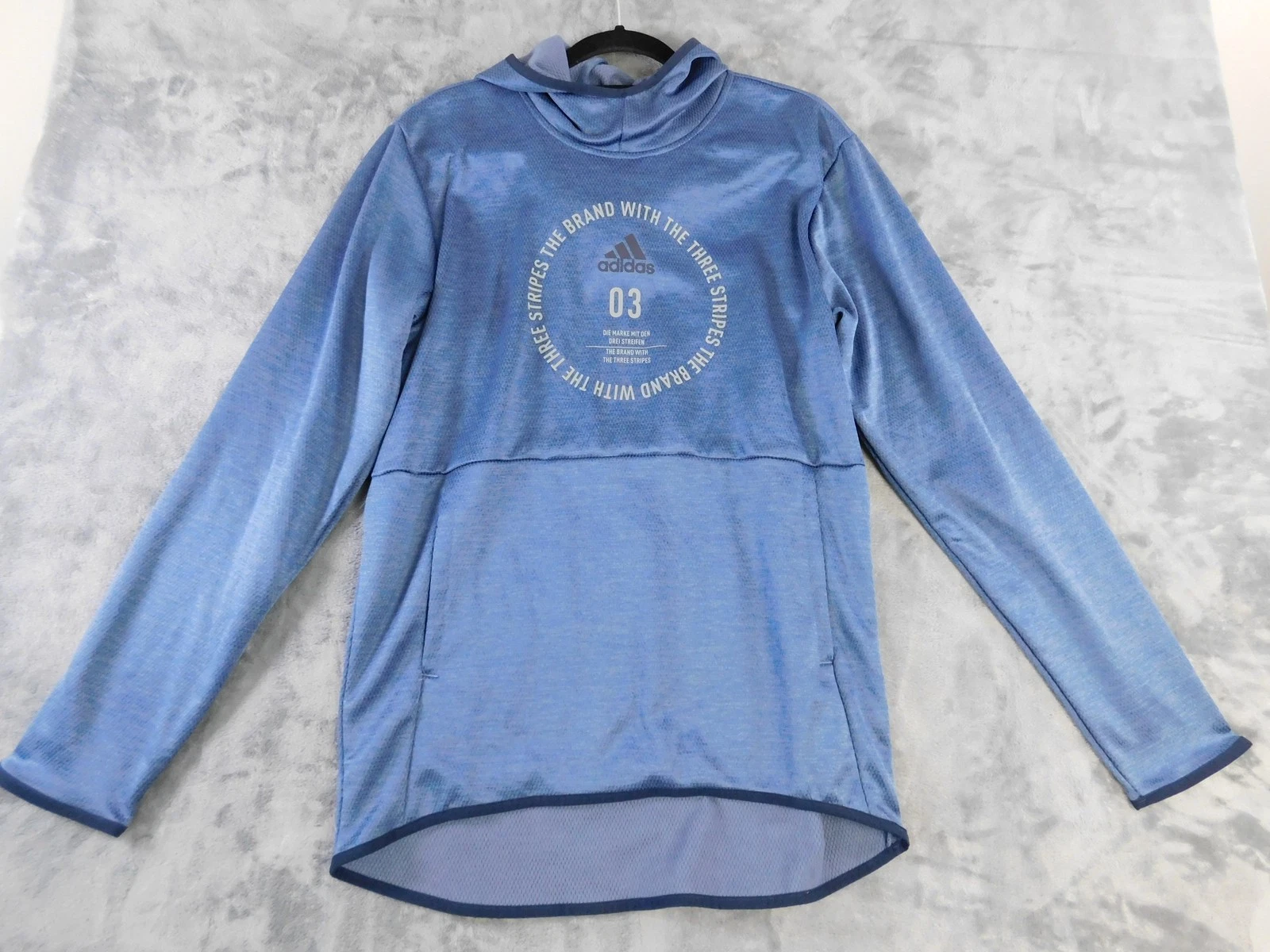 Adidas Hoodie Mens Medium ClimaWarm Tech Ink Pullover Athletic Sweatshirt New