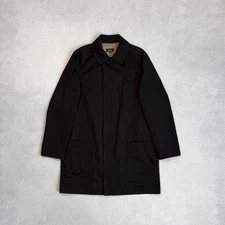 A.P.C. BLACK 100% COTTON CITY TRENCH COAT JACKET MEN SIZE XLARGE MADE IN ROMANIA