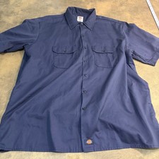 Dickies Work Shirt Mens 2XL Navy Blue Short Sleeve Button Down WS574NV