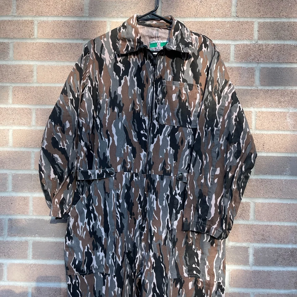 Game Winner Coveralls Mens Large Camouflage Hunting Vintage Unlined - Image 4 of 4