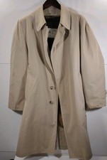London Fog Trench Coat Men s Size 42 Removable Faux Fur Liner Missing Buttons