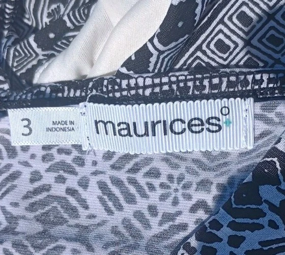 Maurice's Black & White Maxi Dress Women's 3X Boho Wedding Resort  - Image 3 of 4