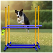 Dog Agility Hurdle, 2 Jump Bar Sets Indoor Outdoor Backyard Train Hurdle 2-sets