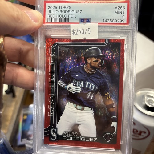2025 topps julio rodriguez 266 Red Holo Foil #266 Psa 9 Pop 2 None Higher 