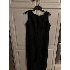 Silk Asian-Inspired Sheath Dress Cheongsam Frog Closures Black Medium