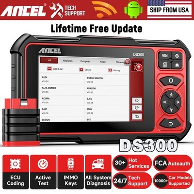 ANCEL DS300 OBD2 Scanner Car Diagnostic Tool Active Test ECU Coding A/F Adjust
