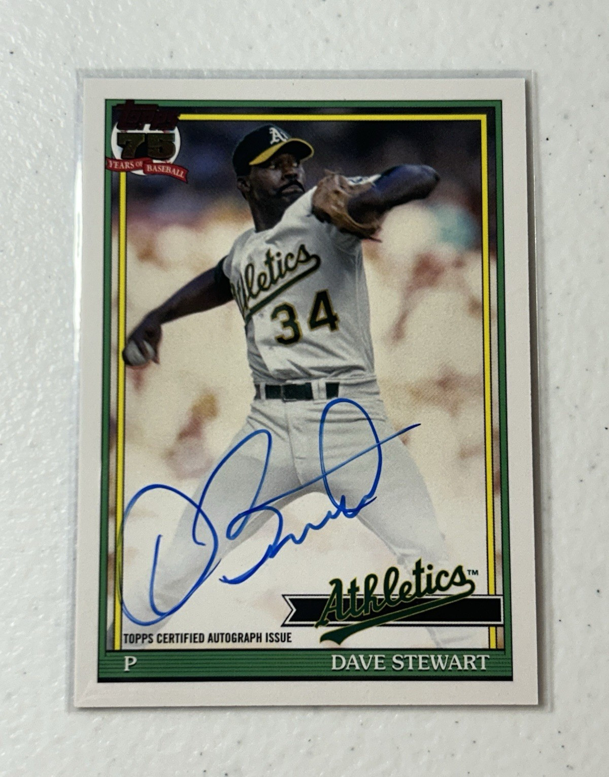 Dave Stewart Auto Topps 2026 Series 1 1991 Baseball Autographs A’s #91A-STE