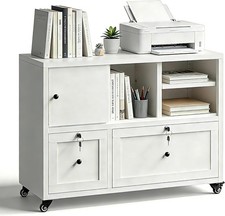 2 Der Mobile File Cabinet with Lo,Metal Lateral Filing Cabinet with