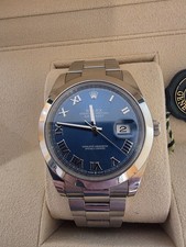 2022 Rolex DateJust 41 Steel 126300 Blue Roman Oyster Band 41mm Watch Box 2