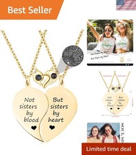Valentine's Day Gift for Best Friends - Split Heart Pendant Necklace Set for Her