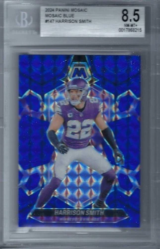 2024 Panini Mosaic Mosaic Blue #147 Harrison Smith SN 17/99 Grade 8.5