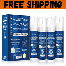 5 Topical Minoxidil Foam, Minoxidil for Men and Women, Infused with Biotin