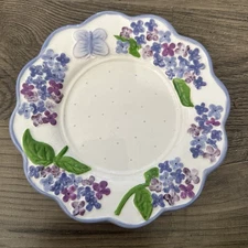 Yankee Candle 7.5” Base Plate Hydrangea Butterfly Candle Holder #1041931