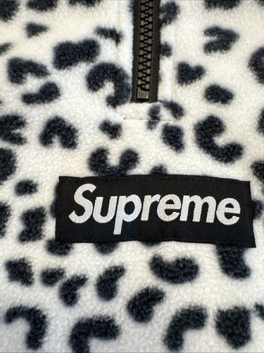 Supreme - Polartec Facemask Half Zip Hooded Sweatshirt FW24 - Snow Leopard Large - Picture 3 of 7