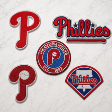PHILIDELPHIA PHILLIES 5 PACK MLB EMBROIDERED IRON ON PATCH FAST FREE SHIPPING