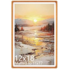 12x18 Picture Frame in Natural Teak Wood, Solid Wooden Photo Frames Matted to...